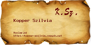 Kopper Szilvia névjegykártya