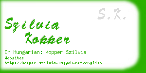szilvia kopper business card